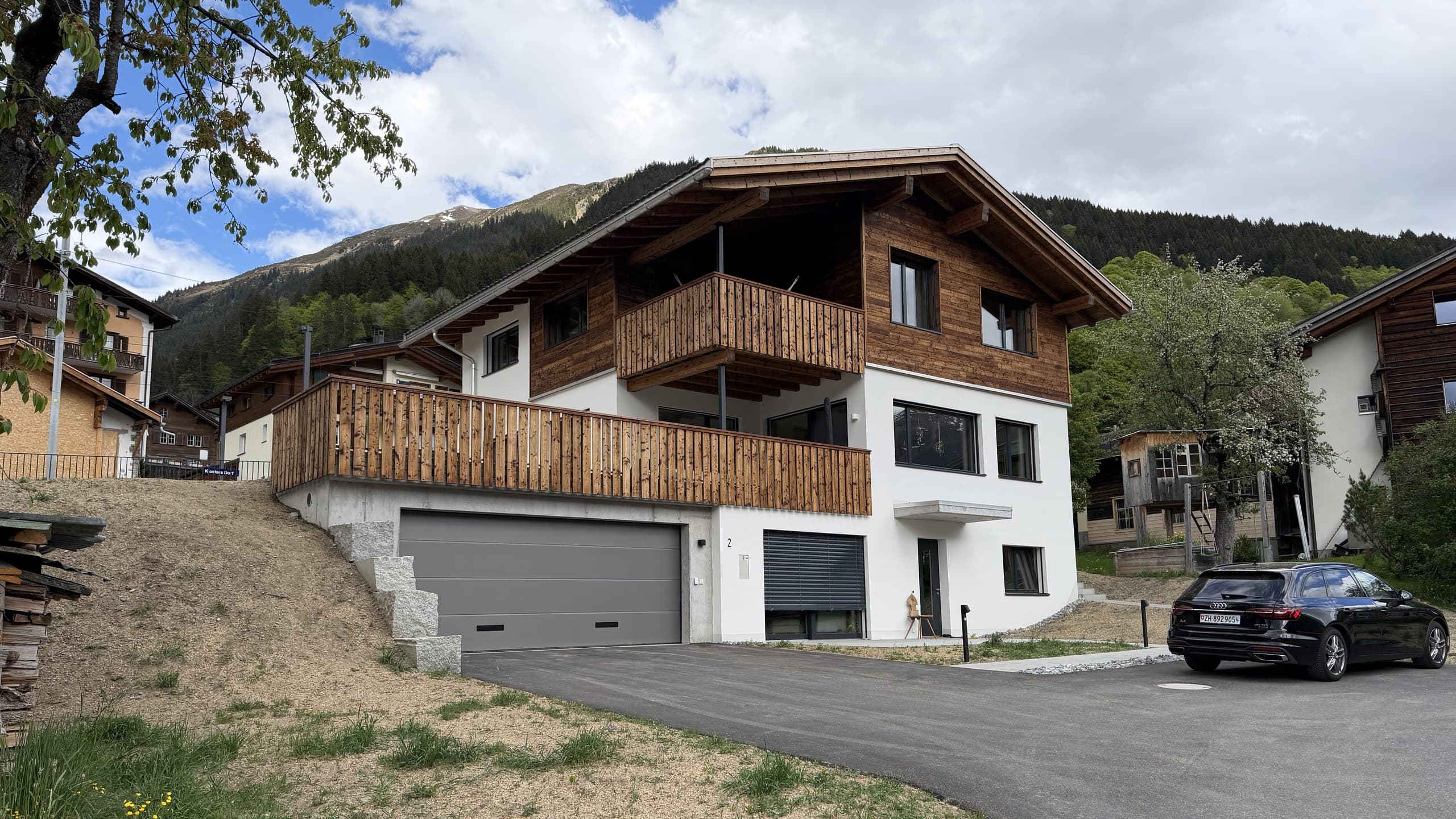 Das gebaute Haus aus derselben Perspektive